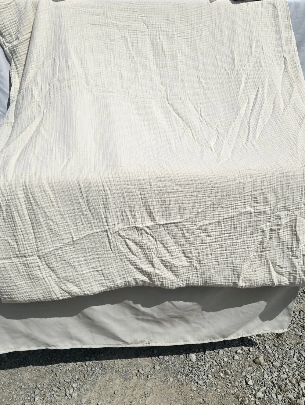 Quince FULL / QUEEN Organic Cotton Gauze Airy Duvet Cover Set & 2 Shams Undyed